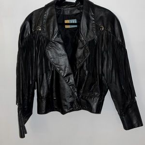 Vintage fringed leather jacket